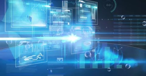 Image of bubbles on scientific graph and data 스톡 일러스트