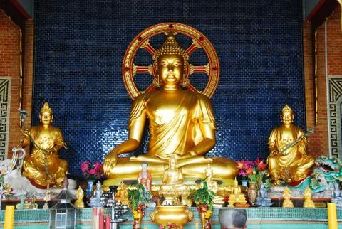 The image of buddha in china pattern Stock Photos