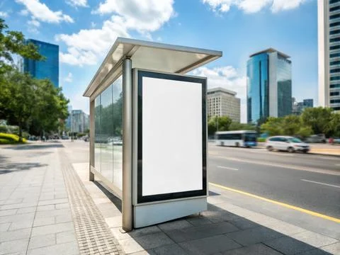 An image of a Bus Stop Stock Illustration