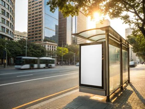 An image of a Bus Stop Stock Illustration