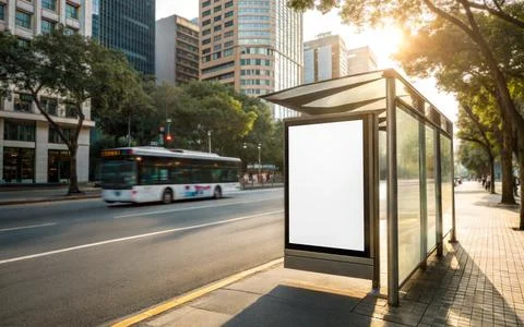 An image of a Bus Stop Stock Illustration