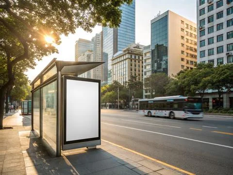 An image of a Bus Stop Stock Illustration