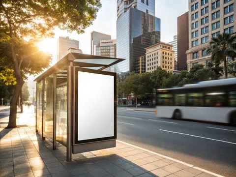 An image of a Bus Stop Stock Illustration