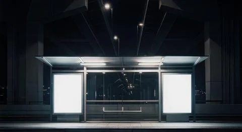 An image of a Bus Stop isolated on a city background Stock Illustration