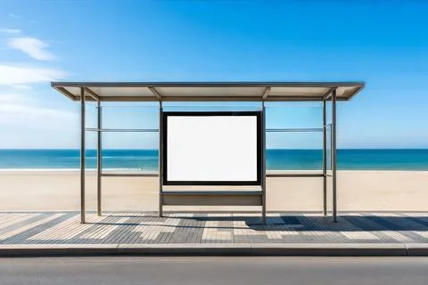 An image of a Bus Stop isolated on a city background Stock Illustration