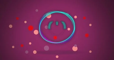 Image of off button and circle over spots Stockillustratie