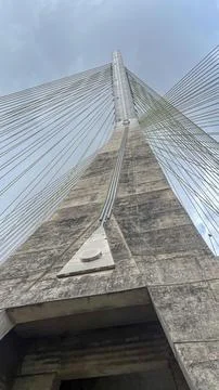 Image of cable-stayed bridge structure Stock Photos