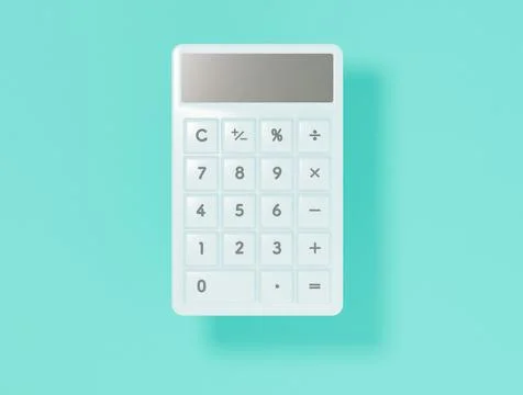 The image of a calculator composed of 3D illustration. Illustrazione stock