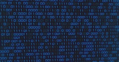 Image of camera icon over binary coding Stock Photos