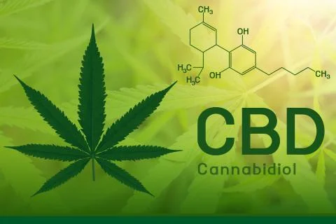 Image cannabis of the formula CBD Stock Photos