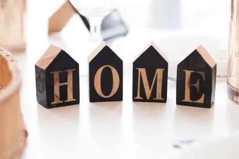 Image caption Home is made of cubes in a light interior Stock Photos