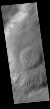 This image captured by NASA s 2001 Mars Odyssey spacecraft shows gullies o... Stock Photos