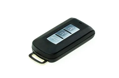 Image of car keys remote isolated on white background. Stock Photos