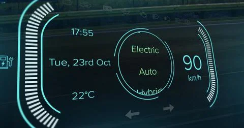 Image of car panel over road and cars Ilustração Stock