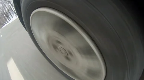 Image of car wheel, close-up Stock Footage