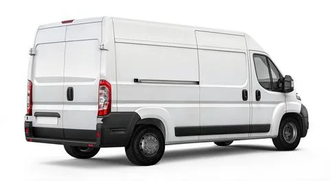 An image of a Cargo van isolated on a white background Stock Illustration