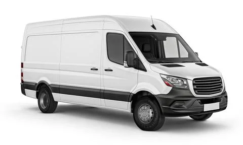 An image of a Cargo van isolated on a white background Stock Illustration