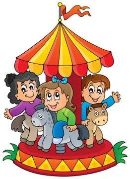 Image with carousel theme - illustration. Stock Illustration