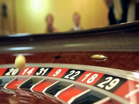 Image with a casino roulette wheel with the ball on number close up Stock-Footage 74215195