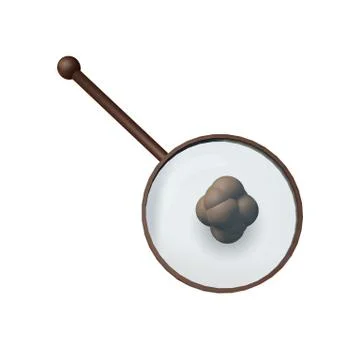 Image of cells under the magnifying glass in the laboratory. Stock Illustration