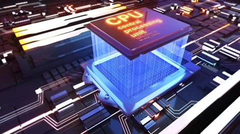 Image of the central processing unit,working processing technology イラスト素材