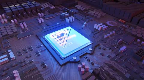 Image of the central processing unit,working processing technology Illustrazione stock