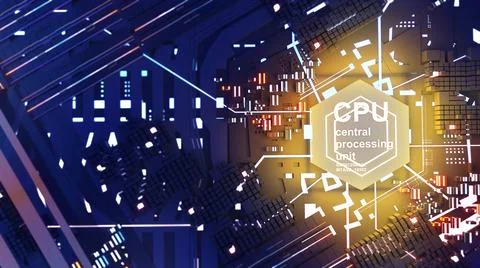 Image of the central processing unit,working processing technology,computer i イラスト素材