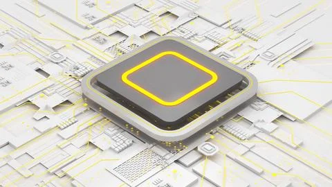 Image of the central processing unit,working processing technology,Nanotechno Stock Illustration