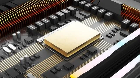 Image of the central processing unit,working processing technology,computer.. Foto stock