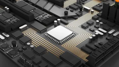 Image of the central processing unit,working processing technology,computer.. 스톡 사진