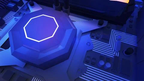 Image of the central processing unit,working processing technology,computer.. Stockfoto's