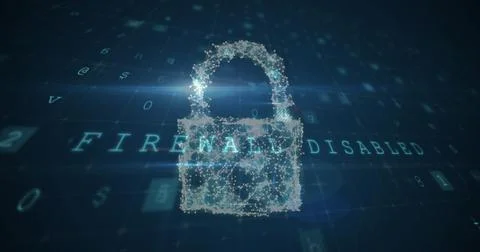 Image of changing numbers and letters over online cloud and security padlock 스톡 일러스트