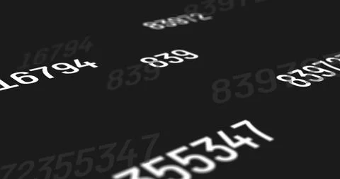 Image of changing numbers on black background Stock Illustration