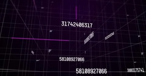 Image of changing numbers over black background Stock Illustration