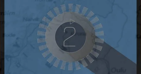 Image of changing numbers over map Ilustração Stock
