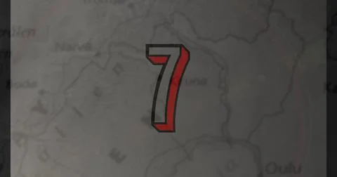 Image of changing numbers over map Ilustração Stock