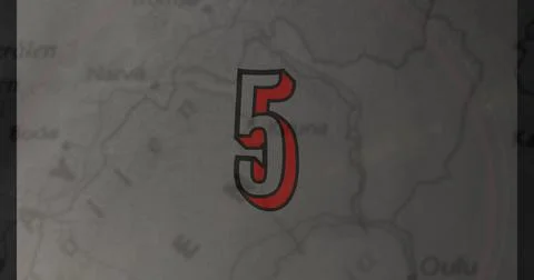 Image of changing numbers over map Ilustração Stock
