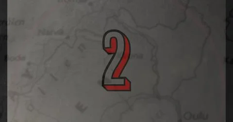 Image of changing numbers over map Ilustração Stock