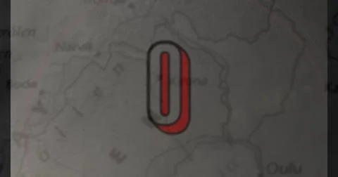 Image of changing numbers over map Ilustração Stock