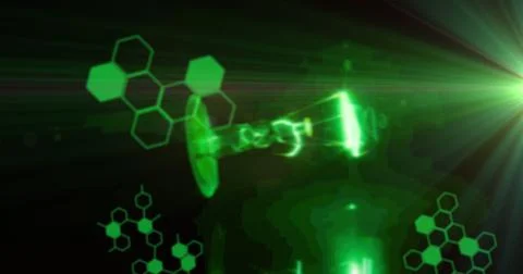 Image of chemical compounds and data processing Ilustração Stock