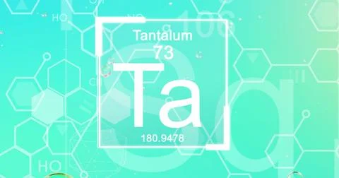 Image of chemical formula with elements over bubbles on blue background Stock Photos