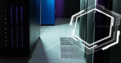 Image of chemical structures floating and data processing against computer Stock Photos