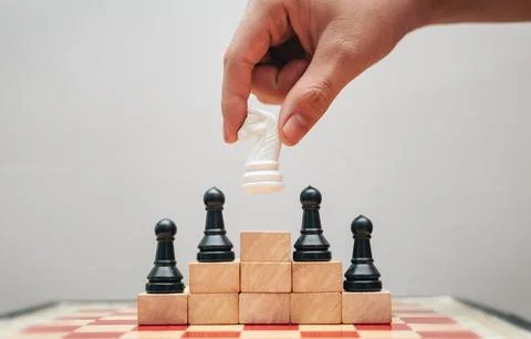 Image of chess pieces on a chessboard Stock Photos