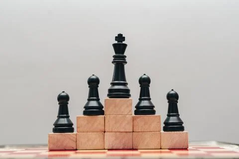 Image of chess pieces on a chessboard Stock Photos