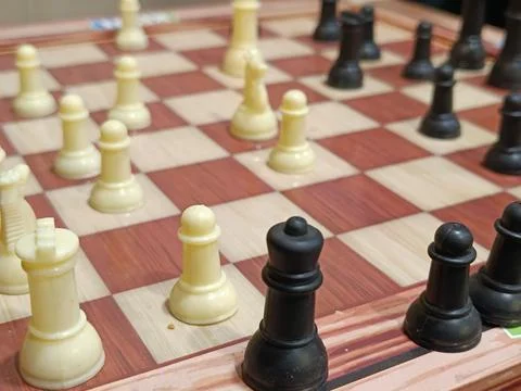 Image of chessboard with selective focus 스톡 사진