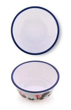 Image of chicken pattern on bowl isolated on white background. Stock Photos
