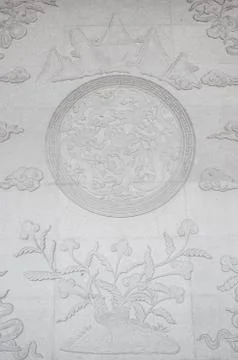 The image on the China temple wall Stock Photos
