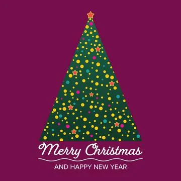 Image of christmas tree is composed of stars and color light Stock Illustration