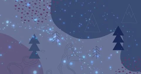 Image of christmas tree pattern over white background 스톡 일러스트