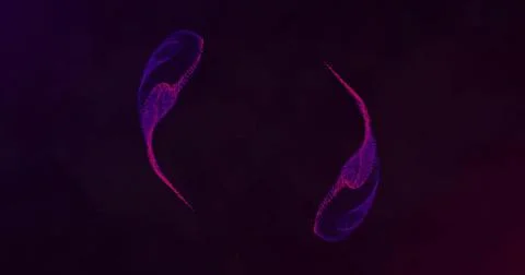 Image of circle glowing light trails moving on seamless loop on dark background Illustrazione stock